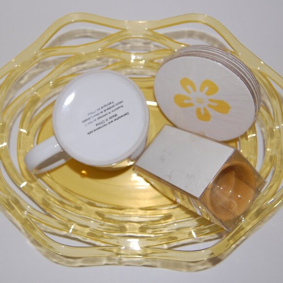 NWOT Michaels Kitchen Set: Mug, Coasters, Napkin Rings, & Basket - Picture 8 of 10